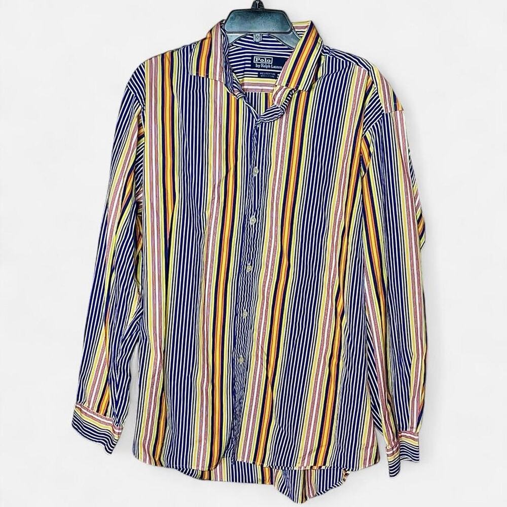 Polo Ralph Lauren MENS Multi-Colored 90s Striped Westerton Shirt – Size XL